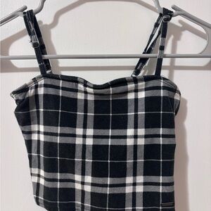 Hollister Black and White Plaid Camisole